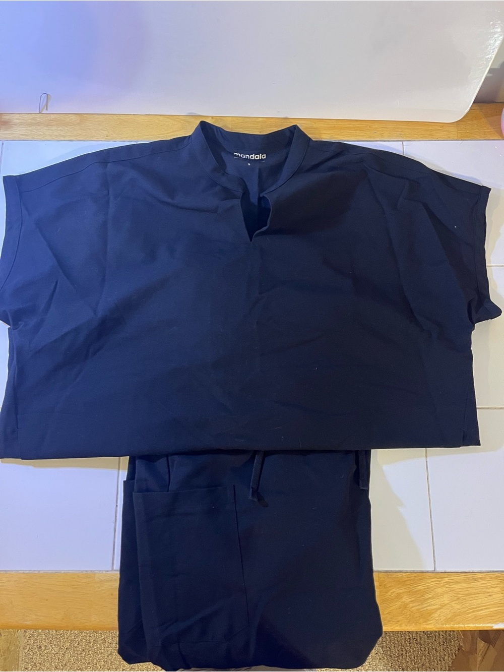 Women’s black Mandala scrubs set